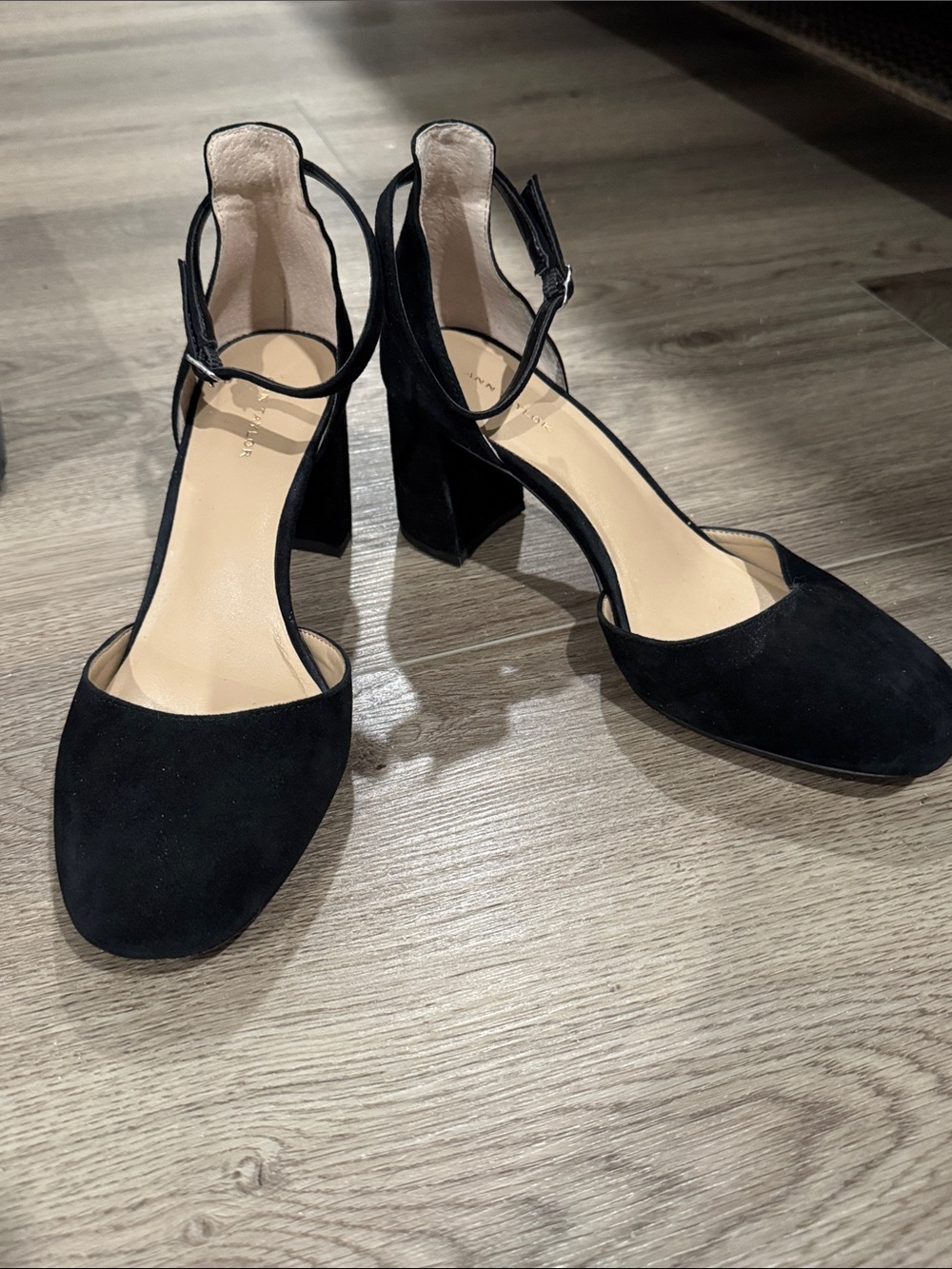 Ann Taylor Eliza Suede Block Heel Pumps